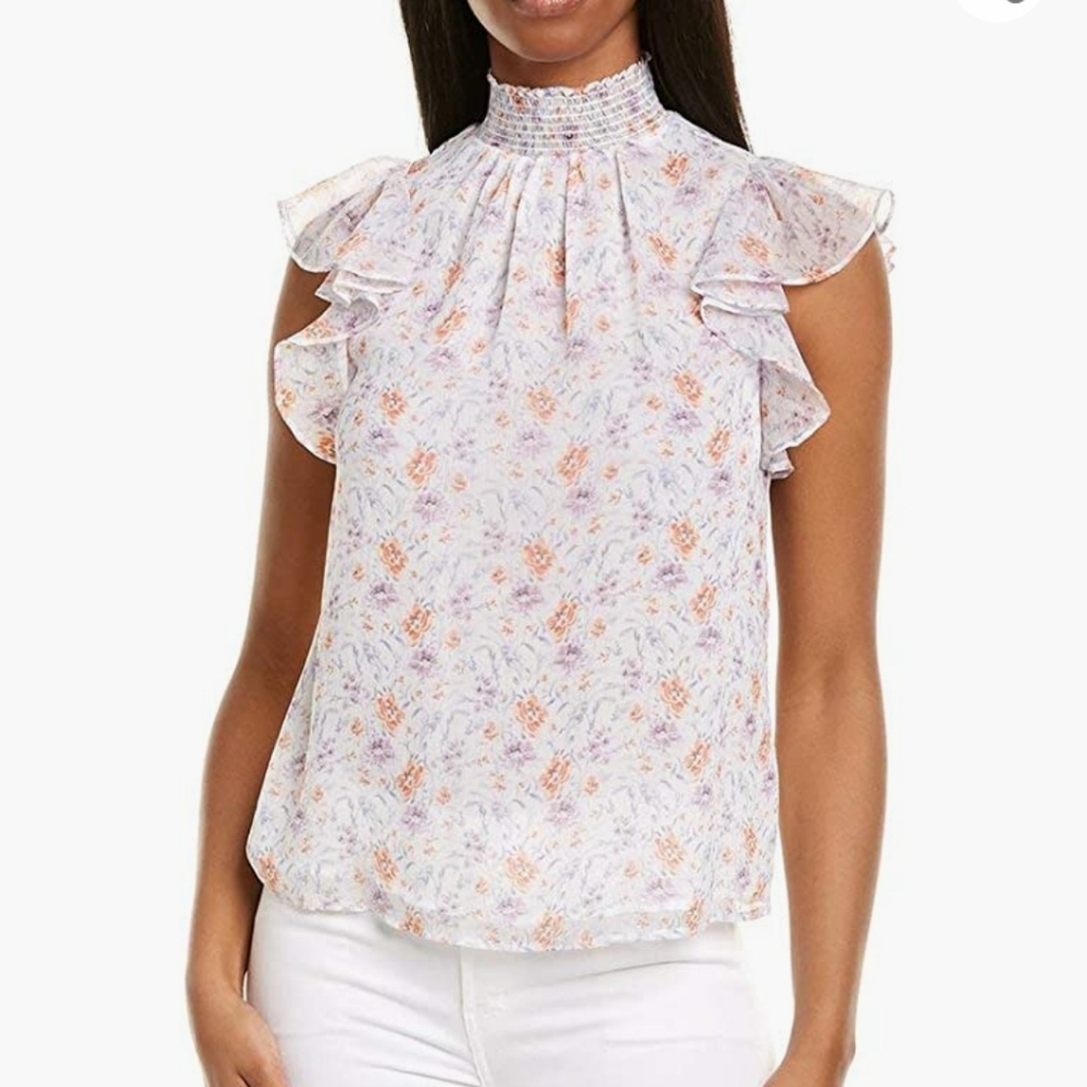 1 State flutter sleeve blouse
